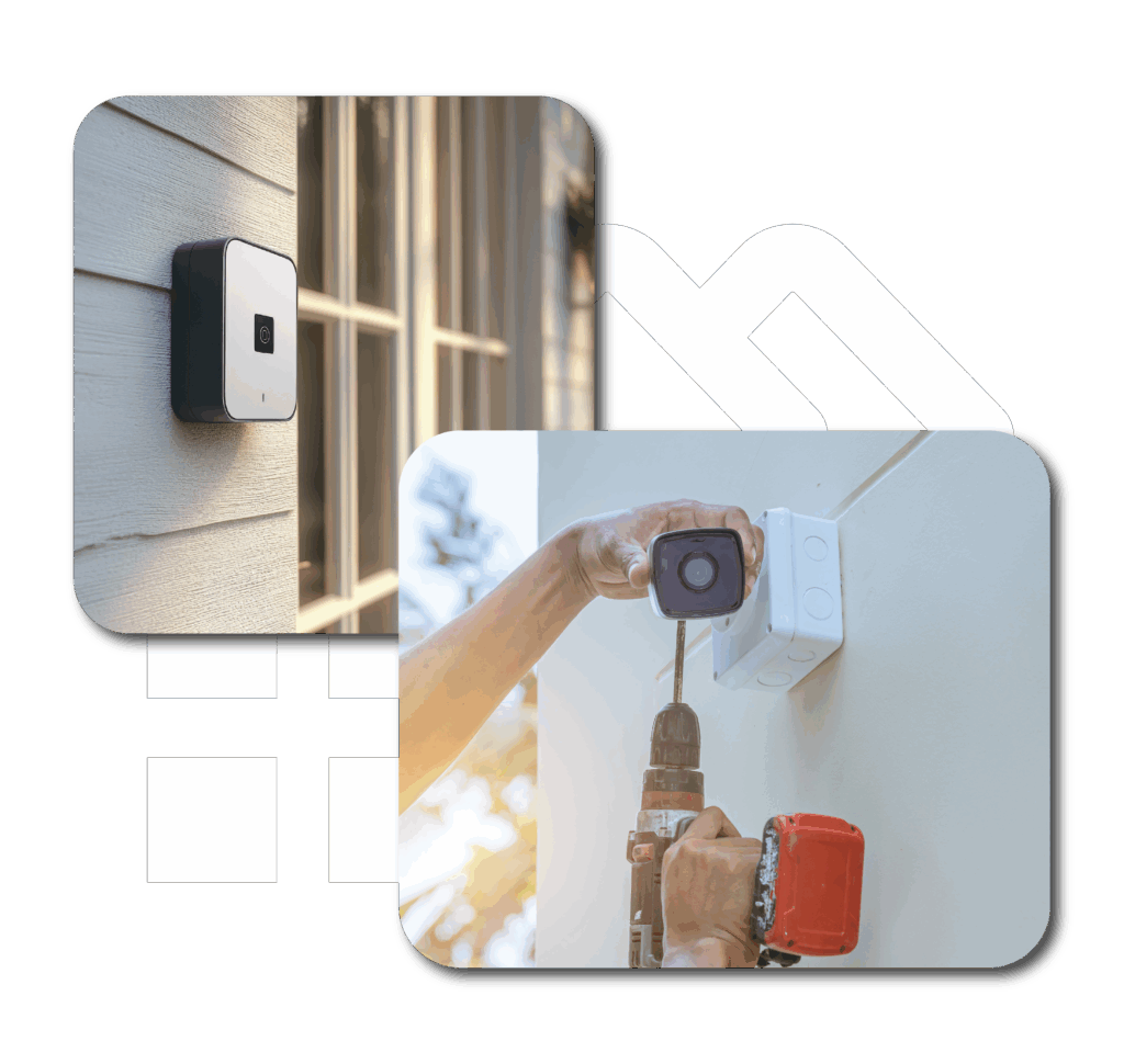 installation of security camera and picture of security box