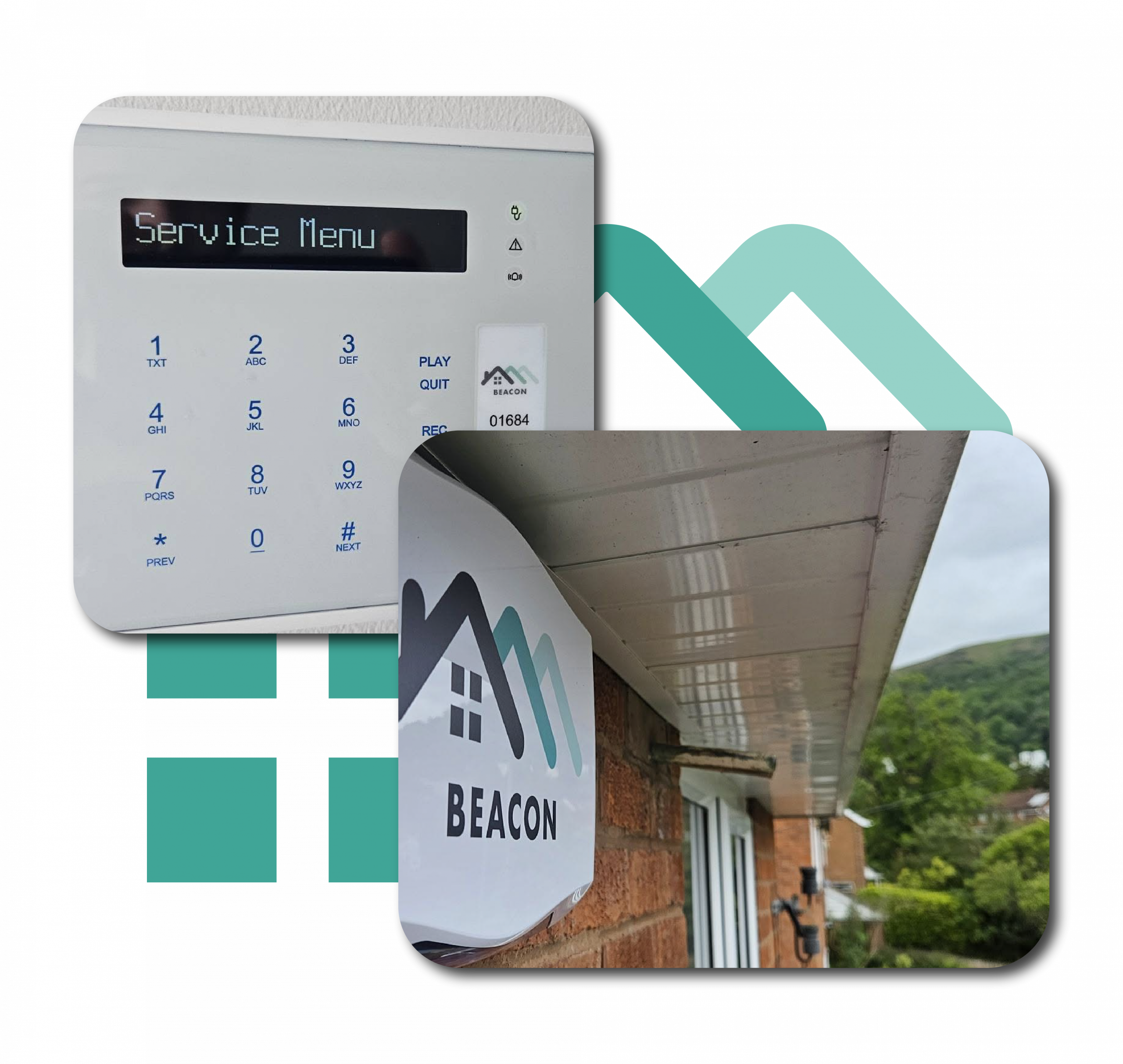 alarm keypad and outside alarm box